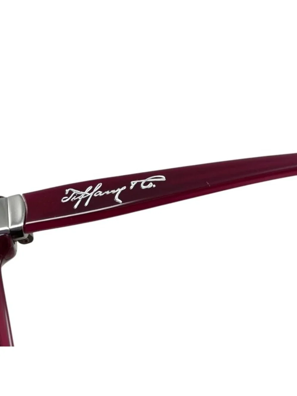 Tiffany & Co Sunglasses Logo Wine Red Bordeaux Silver Eyewear